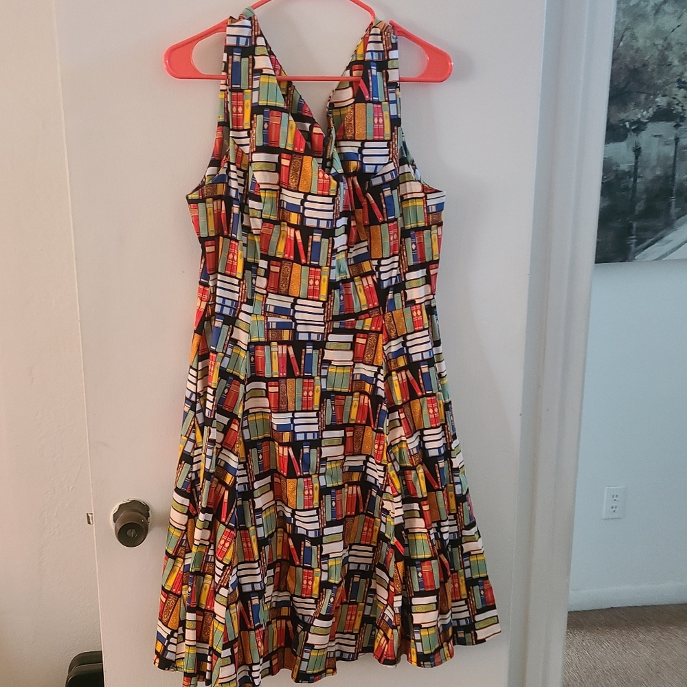 Eva Rose Book Print Women's Dress XXL